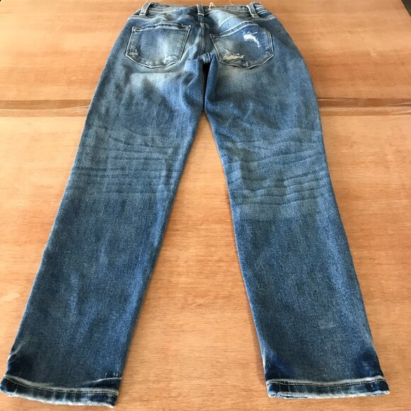 Kancan Clemence Mom Jeans Women 25 Blue High Rise Distressed Medium Wash 17554 - Picture 2 of 12